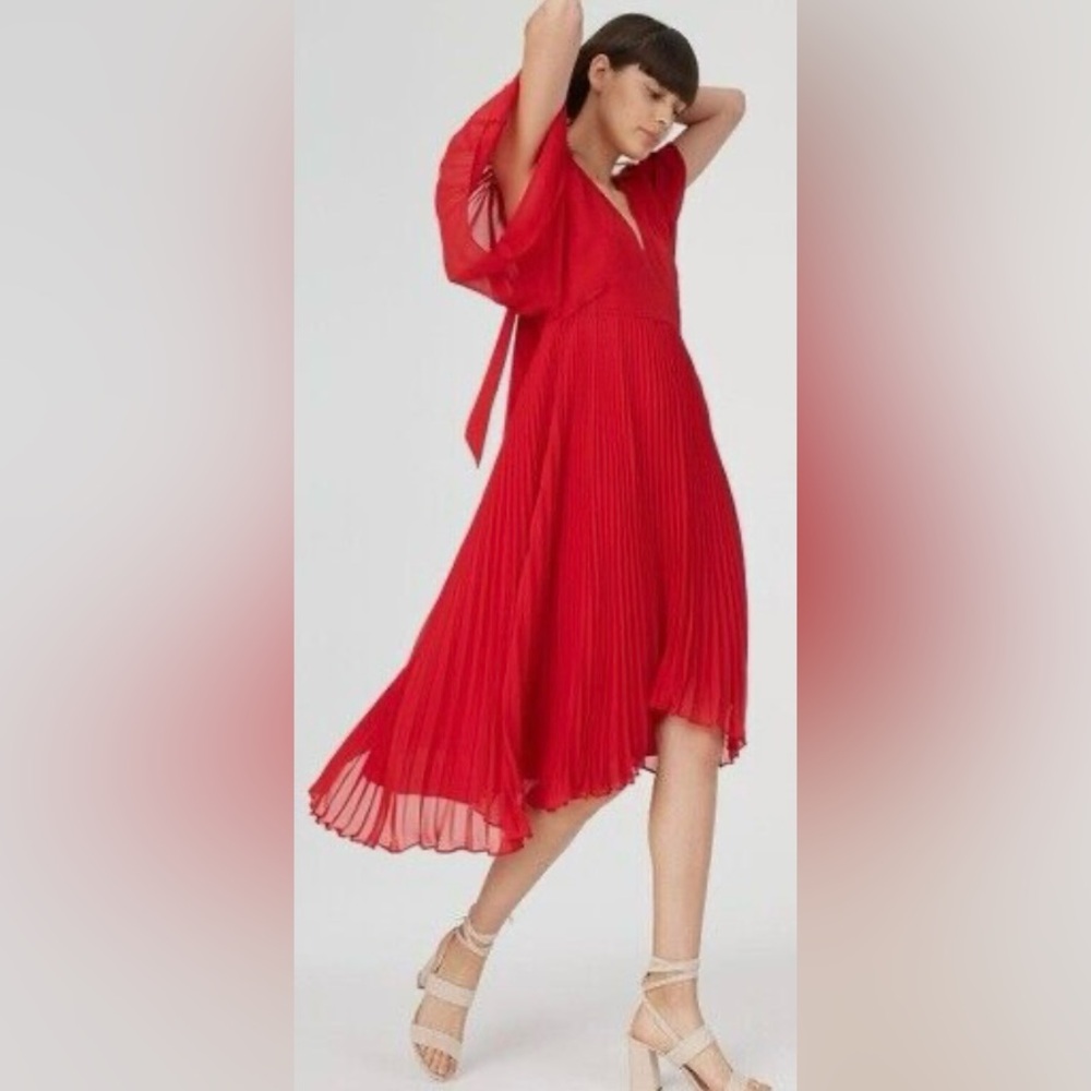 Pink/Red High/Low Deep-V Club Monaco Cocktail Gown - size 0